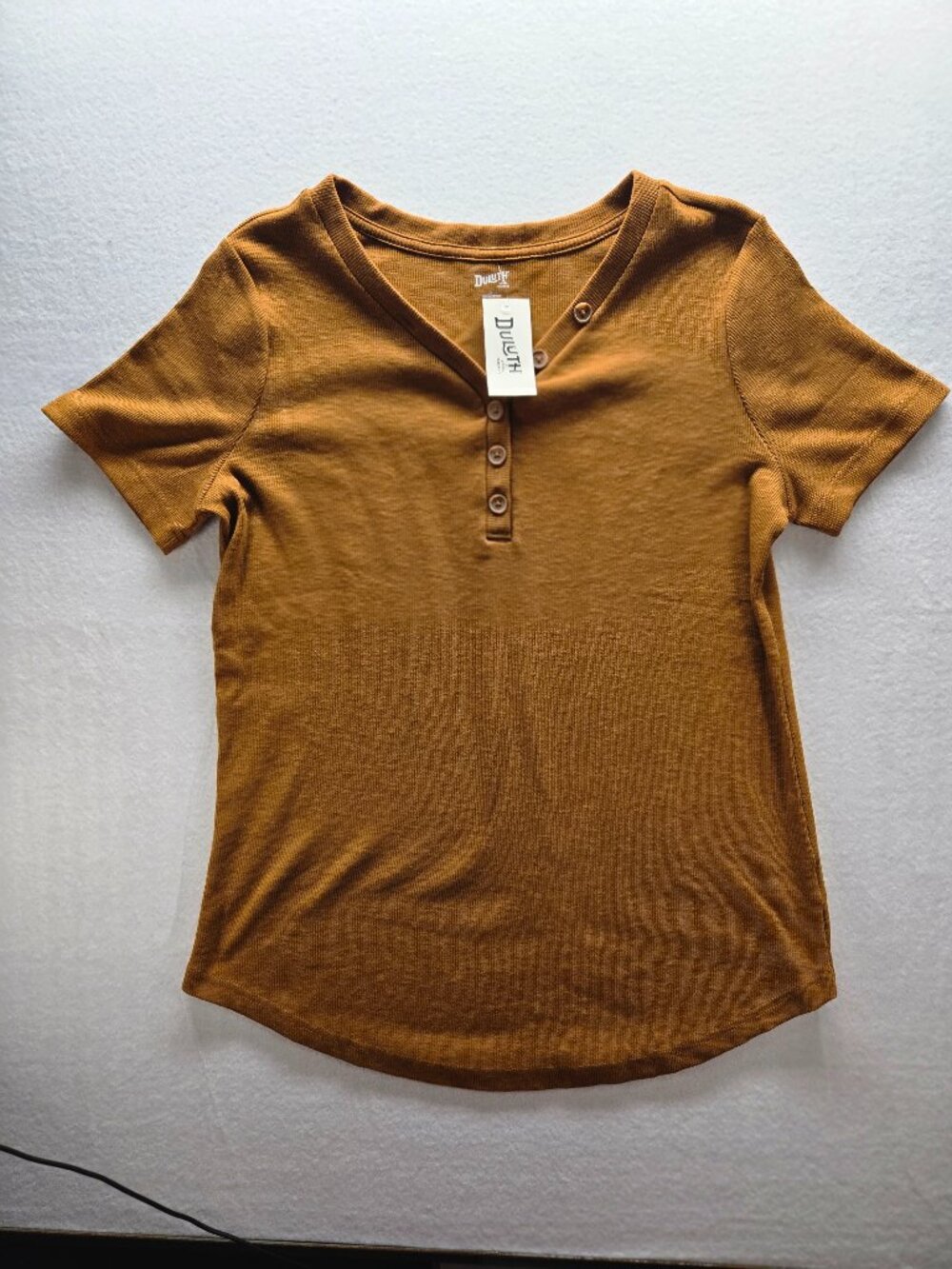Duluth Trading Makers Studio Rib Slub Tee • Brown • L